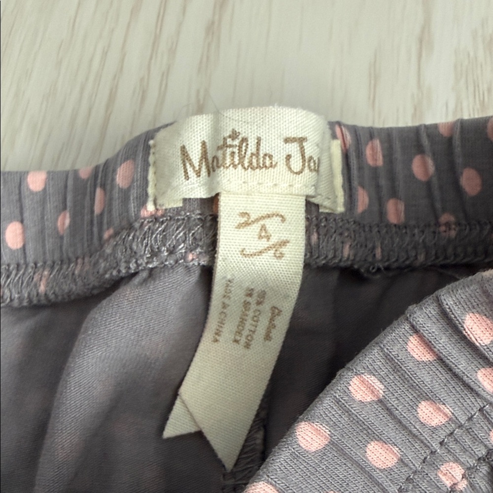 Matilda Jane Gray and Pink Polka Dot Ruffle Pants - Picture 2 of 3